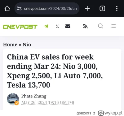 gonzo91 - Zaskakuje mnie performance #nio. Regularnie sprzedają więcej niż #xpeng. Na...