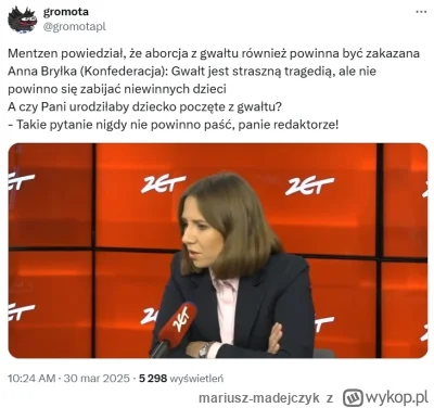 mariusz-madejczyk - A czy Pani urodziłaby dziecko poczęte z gwałtu?

- Takie pytanie ...