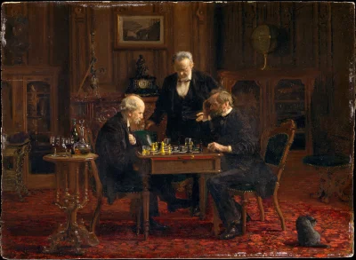 Loskamilos1 - "The chess players", Thomas Eakins, dzieło z roku 1876. Widoczny jest t...