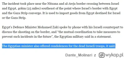 Dante_Molinari - Ciekawe - Egipt ma mocną kosę z Izraelem, ale chociaż potrafił złoży...