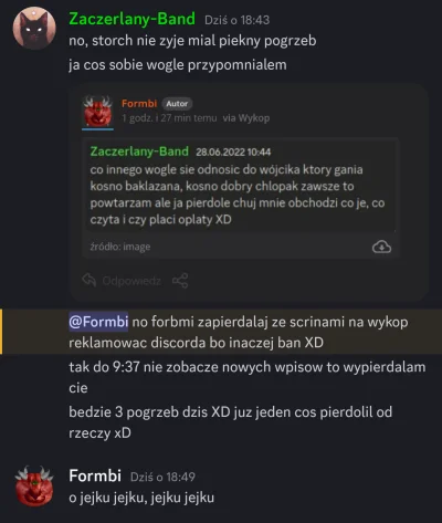 Formbi - discordowy watażka mnie i inne osoby wywalił (wczoraj), chyba żeby odwalić w...