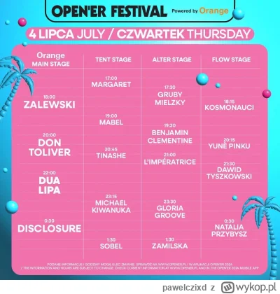 pawelczixd - @Vanlid LP jako headliner będzie grało o 22. Prędzej na głównej scenie b...