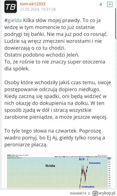 maniek74 - @tom-ek12333 ty sobie łbie lepiej poczytaj, co pisałeś 1,5 roku temu, i oc...
