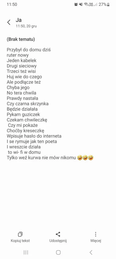 Mariusz_Drugi - Napisalem taki wiersz. Napiszcie mi co o nim sądzicie.
#poezja #kicio...