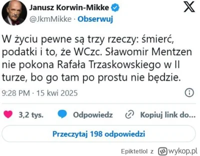 Epiktetlol - Król przemówił czyli glosik na Hołownię. Lewak Mentzen niech wypada z po...