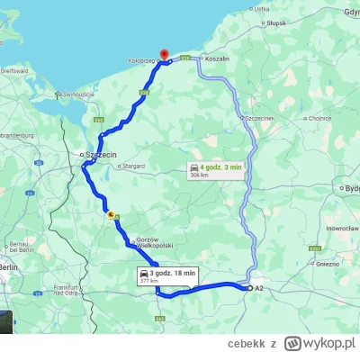cebekk - Kilka "paradoksów" mapowych, gdzie jadąc 50 km więcej jedziemy pół godziny k...