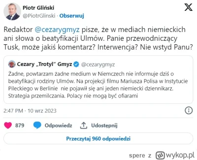 spere - Minister pseudokultury Gliński powiela te fejury.
Oraz oczywiście nie byłby p...