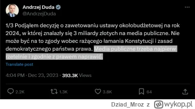 Dziad_Mroz - Adrian masakruje PiS:

"Media publiczne trzeba najpierw rzetelnie i zgod...