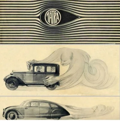 BezDobry - Reklama z lat 30. pokazuje aerodynamikę Tatry 77 w porównaniu do innych ów...