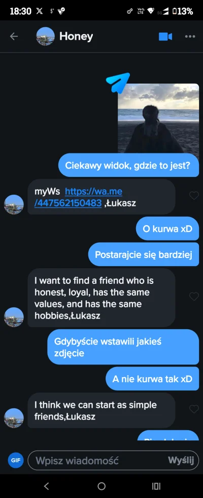 TiniMini_pl - Chłop czuje się samotny, chłop chciał pogadać i się poznać. Ehh #tinder...