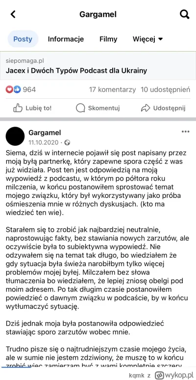 kqmk - Gargamel używa Facebooka chyba tylko do wyjaśniania dram z ex xd Drugi post po...