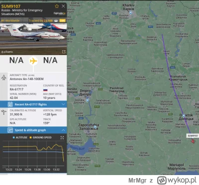 MrMgr - Drugi bardzo ciekawy samolot, właśnie przeleciał nad Dombasem, co ciekawe tra...