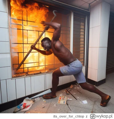 itsoverfor_chlop - #bing mężczyzna z Kongo który próbuje łomem naprawić witrynę sklep...
