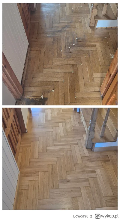 Lowca90 - Kolejna 50 letnia podłoga uratowana przed panelami. Przed szlifem wstrzykną...
