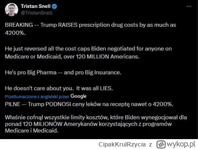 CipakKrulRzycia - #trump #usa #polityka #zdrowie 
Między innymi ceny leków dla cukrzy...