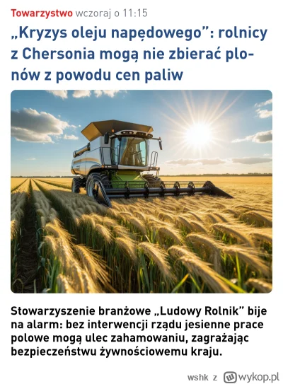 wshk - Co prawda to wieści z okupowanej przez ruskich części obwodu chersońskiego ale...