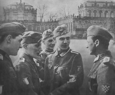 Ryneczek - Drezno, spotkanie ochotników Waffen SS z Chorwacji, Belgii i Francji 
#iiw...