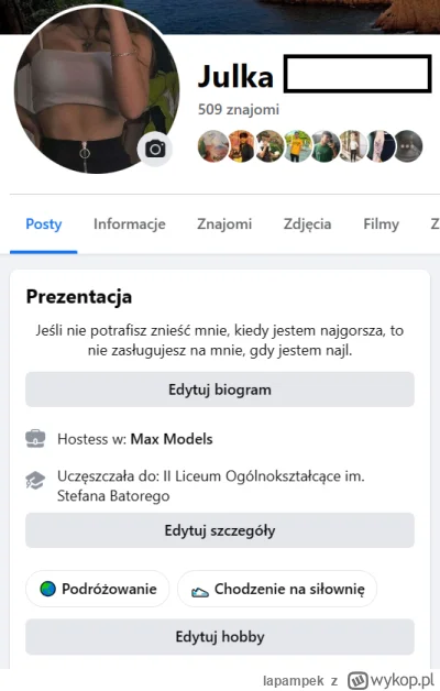 l.....k - a tak wygląda profil Juleczki, nastolatka jakich wiele #projektjulka