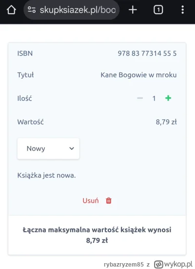 rybazryzem85 - Trafiłem sobie na stronę antykwariatu, skupksiazek.pl, a że posiadam k...