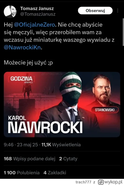 trach777 - #polityka #stanowski #kanalzero #heheszki

Alternatywna rzeczywistość