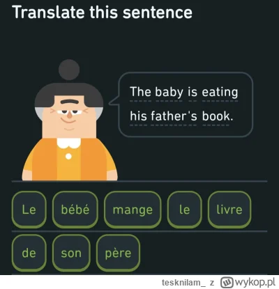 tesknilam_ - jedzenie wspiera erudycję.
#duolingo #heheszki