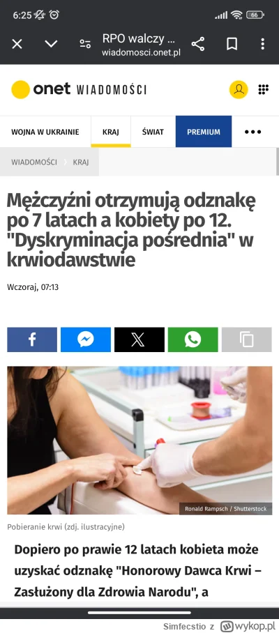 Simfecstio - Ah ta dyskryminacja. 
Facet szybciej może zostać honorowym dawcą krwii b...