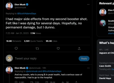 AMBIWALENTNYPSIUR - Elon po boosterze kilka dni zle sie czul a jego mlody kuzyn dosta...