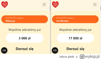 iskra-piotr - #wykop #joemonster #wosp

Fun fact: Wykop i Joe Monster w tym momencie ...