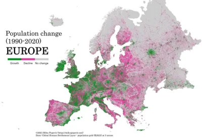 OwyBEB - Wspaniała mapa autorstwa Milosa Popovica pokazująca zmianę liczby ludności w...