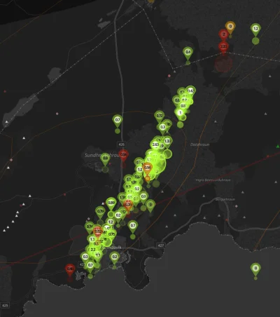 Pieczor - Oraz link do mapy live trzęsień ziemi. Widać wyraźnie na mapie którędy prow...