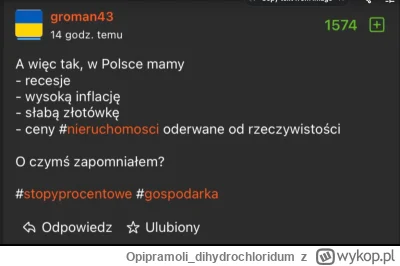 Opipramoli_dihydrochloridum - a więc tak 
- w Polsce mamy tak potężna recesje, że jes...