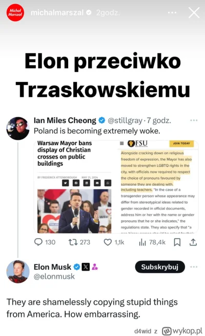 d4wid - Brak krzyży w budynkach publicznych =woke

XDDD

#bekazkatoli #elonmusk #beka...