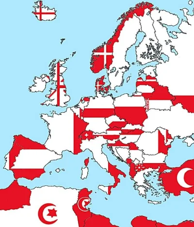 czteroch - Flagi, gdy zostawimy tylko czerwony, a inne kolory zastąpimy białym. 
#map...