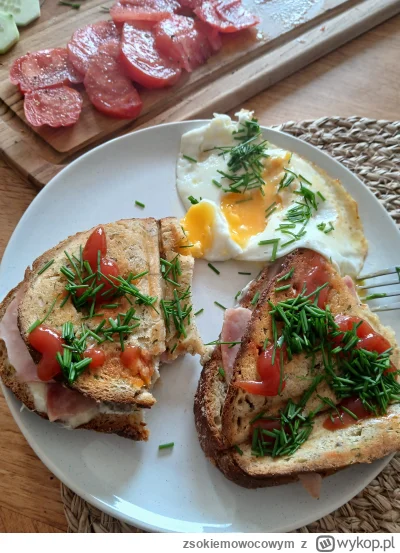 zsokiemowocowym - Takie śniadanie miałem dzisiaj, były swojskie pomidory, szczypior, ...