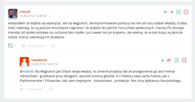 Quzin - W 2014 za sugerowanie że Fidesz przeprowadził zamach na demokrację była lawin...