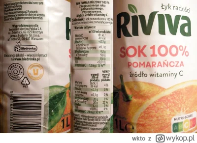 wkto - #listaproduktow
#sokpomaranczowy 100% z koncentratu Riviva #biedronka
aktualny...