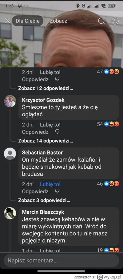 grzysztof - Kebabowy grubas zamawia kalafira i narzeka ze smakuje jak zwykly kalafior...