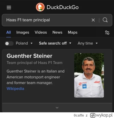 0caffe - #f1 ehhhh, w #duckduckgo dalej Ginta Sztajna dyrektorem haasa