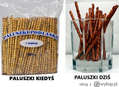 ubog - mam wrażenie, że paluszki jakie wcinało się ze szkolnego sklepiku bezpowrotnie...