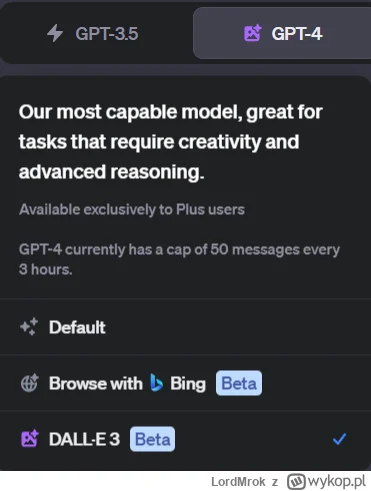 LordMrok - @GratisLPG: chat gpt 4 dall-e 3 beta