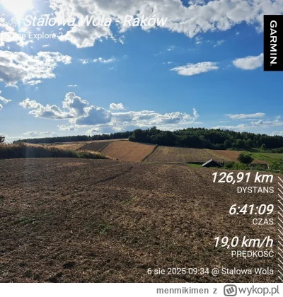 menmikimen - 247 429 + 127 = 247 556

Dzień szósty, Stalowa Wola - Raków.
Deszcz opó...