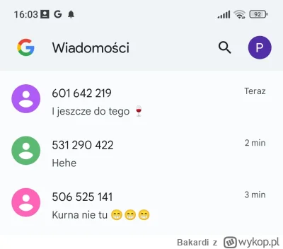 Bakardi - Dostałem w krótkim czasie SMS z trzech nr których nie znam, to jakiś spam c...