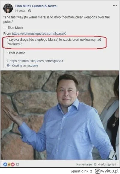 SpasticInk - Przypominam, że Elon od dawna nie krył się ze swoimi radykalnymi pogląda...