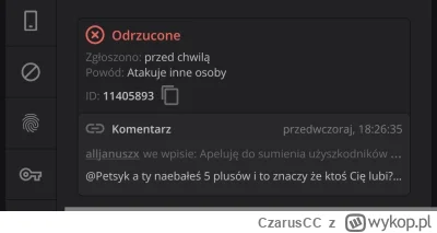 CzarusCC - @Krzysio_misio12: a zgłoś komentarz dla alljanuszex to dostaniesz odrzucon...