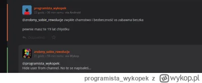 programistawykopek - @zrobmysobie_rewolucje: już ci dziecko pscyha wstała?