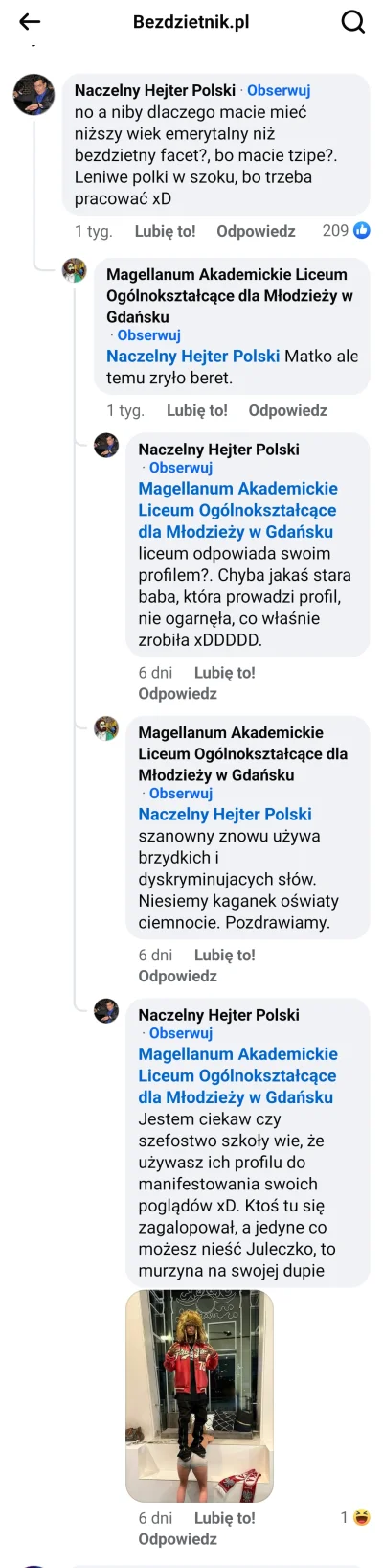 Piekarz123 - Liceum Magellanum z Gdańska uważa zrównanie wieku emerytalnego za ciemno...