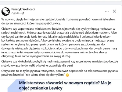 Xefirex - Ktoś wie ile stołków będzie miało lewactwo w nowo utworzonym ministerstwie ...