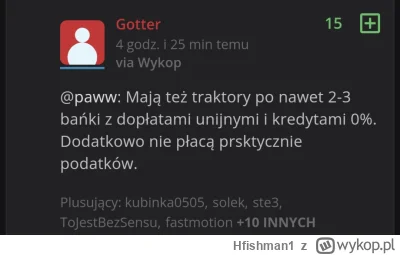 Hfishman1 - #rolnictwo #protest 
Dzięki wykopkom wartość sprzętu rolniczego z każdym ...