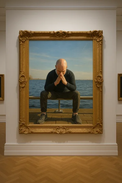 MentalnyBambus - #sebcel Sztuka nowoczesna - "Zrozpaczony bambus w pozycji na małysza...