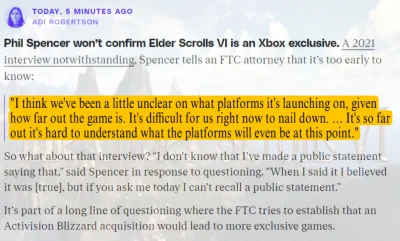 janushek - The Elder Scrolls VI będzie na PlayStation - albo i nie!
Sam Phil Spencer ...